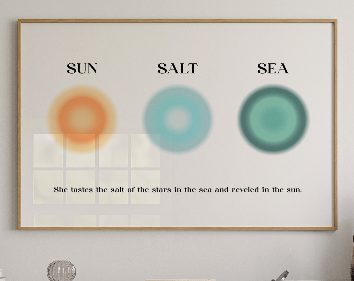 Sun Salt Sea Aura Gradient Circles Minimalist Spiritual Wall Art