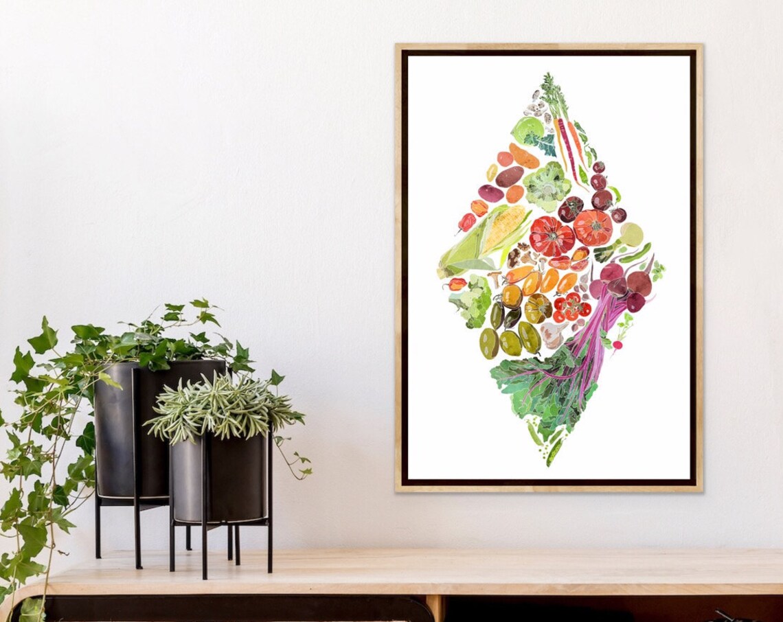 Farmers Market Fresh Vegetables Watercolor Art Print