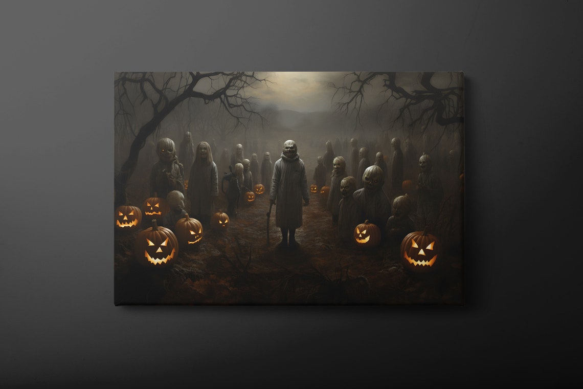 Halloween Ghost Skull Spooky Horror Dark Night Haunted Wall Art - Image 3