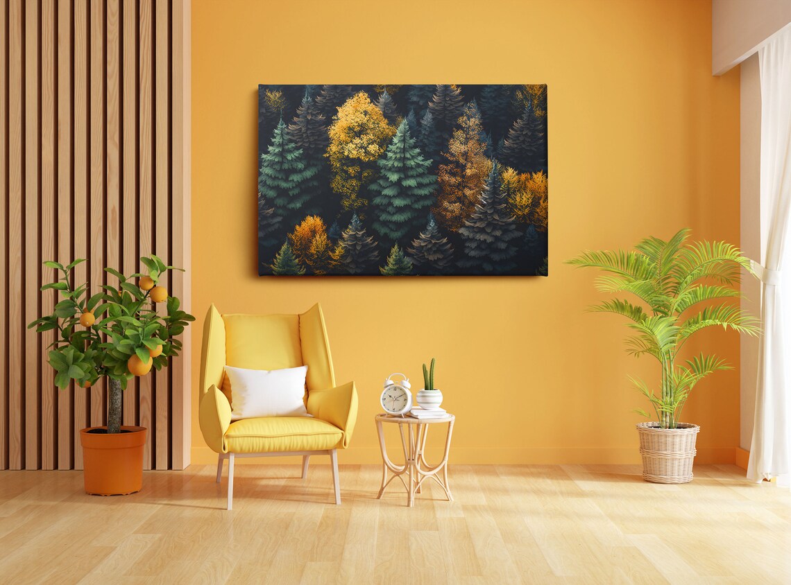 Forest Pine Trees Art Print, Inspiring Nature Painting - Image 2