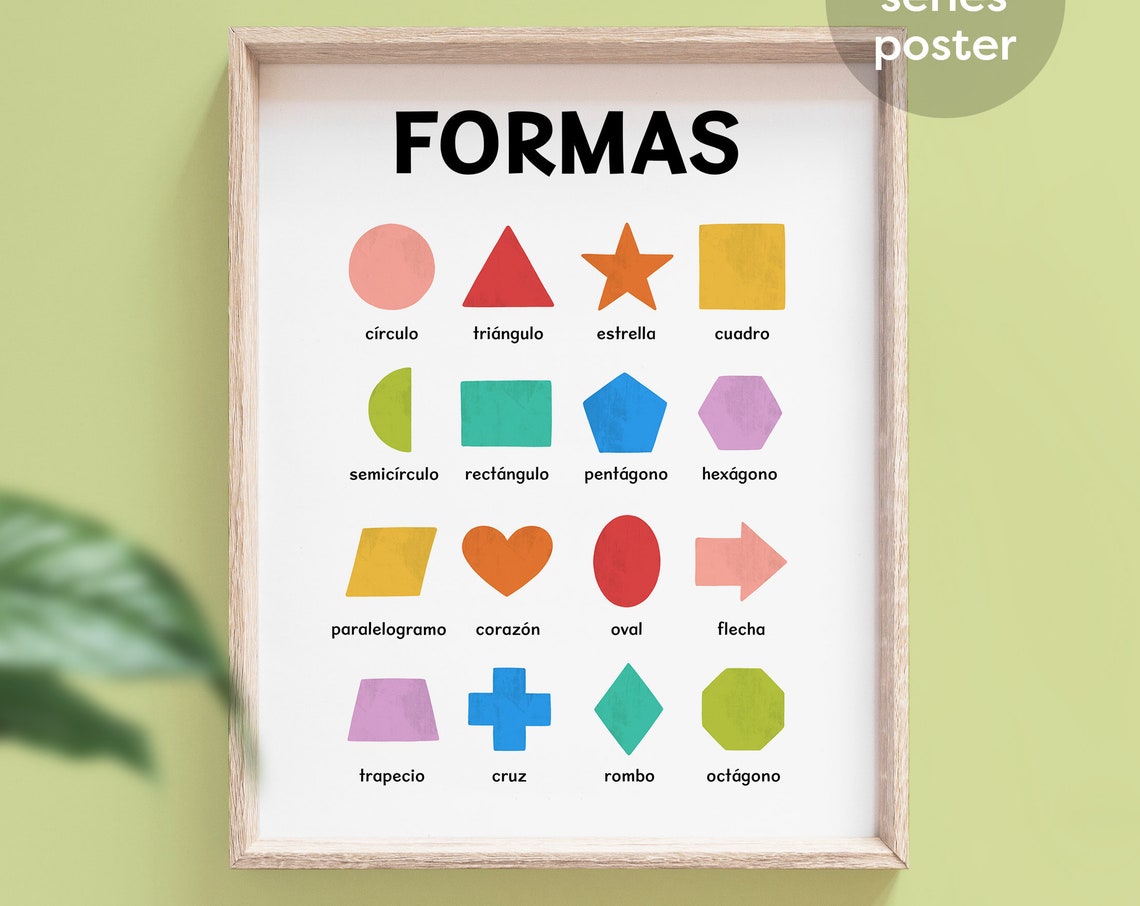Formas Spanish Shapes Chart Kids Educational Nursery Learning Poster - Image 7