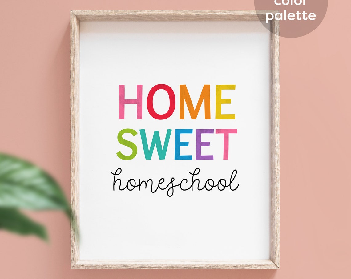 Home Sweet Homeschool Rainbow Letter Kids Room Decor Quote Poster - Image 7