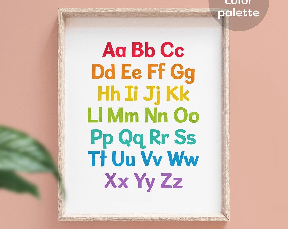 Rainbow Alphabet Nursery Art ABCs Poster - Image 7