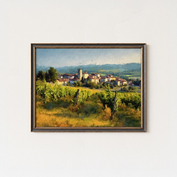 Tuscan Vineyard Golden Morning Italy Rolling Hills Art Poster