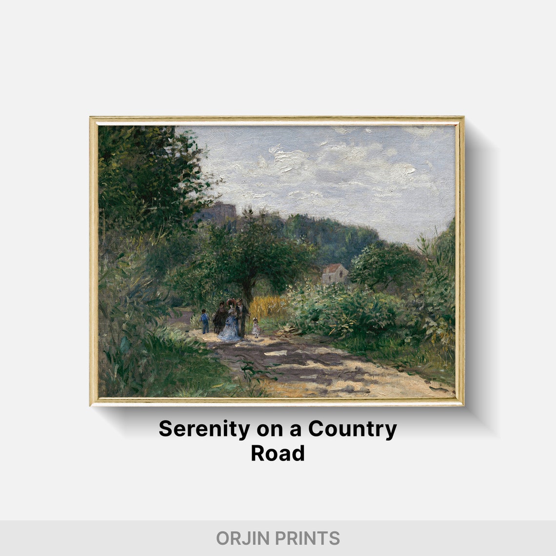 Impressionist Wooded Lane Strolling Figures Sunlight Art Poster - Image 2