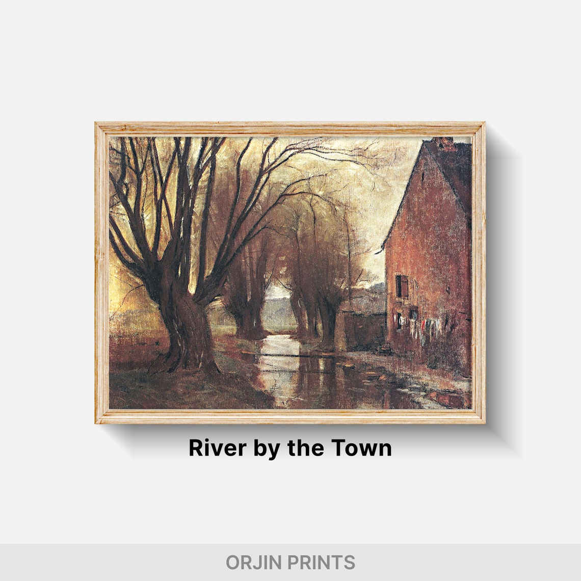 Pollard Willows Canal Brick Farmhouse Golden Tones Art Poster - Image 2
