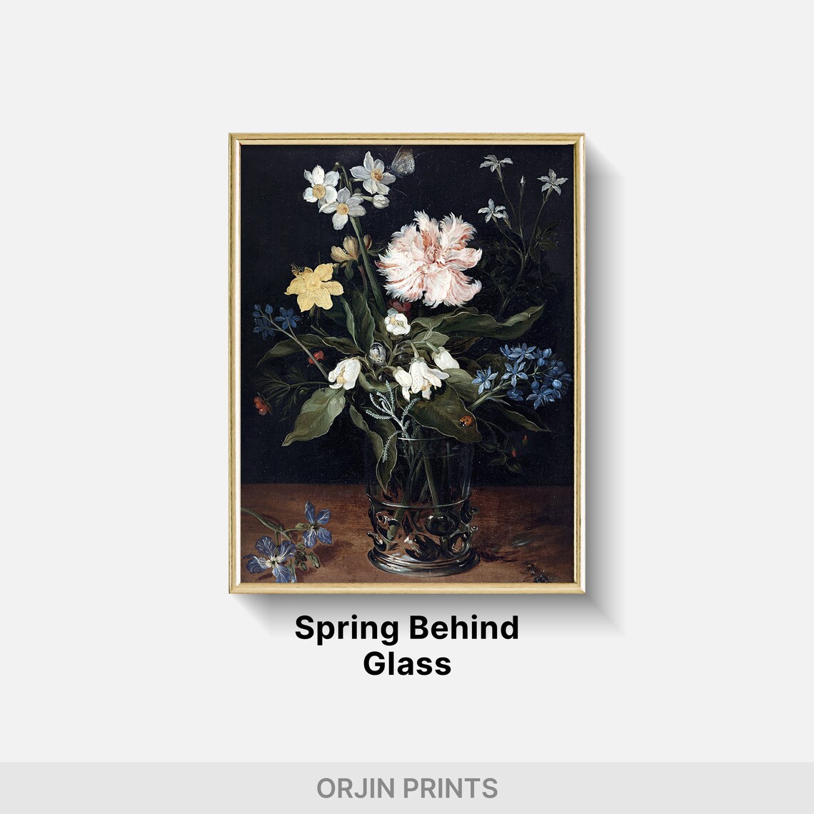 Dutch Floral Still Life Glass Vase Old Masters Flower Poster - Image 2