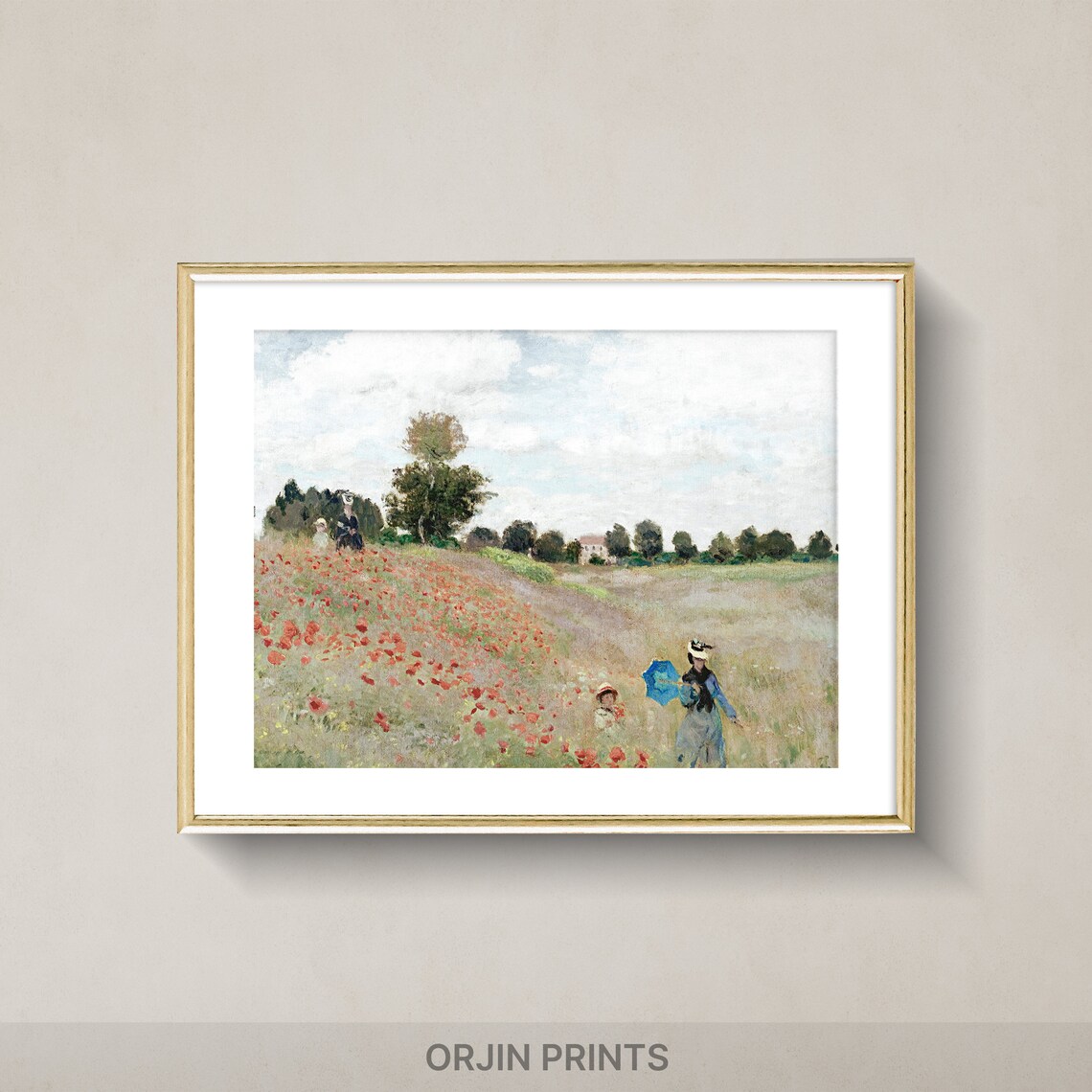 Claude Monet Poppies at Argenteuil Red Flower Field Art Poster