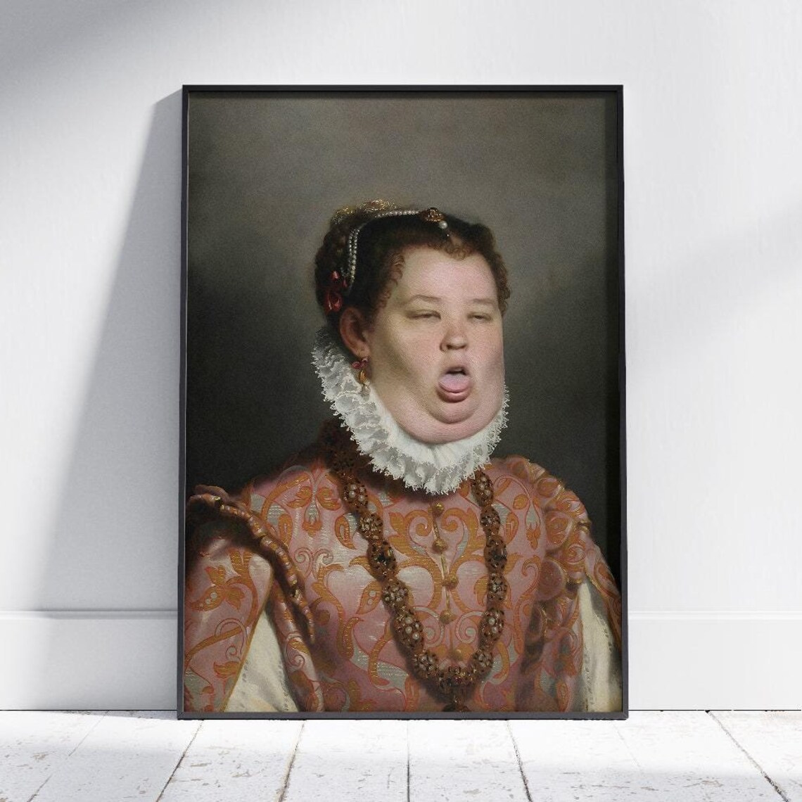 Funny Lady Bathroom Poster Print, Stinky Face