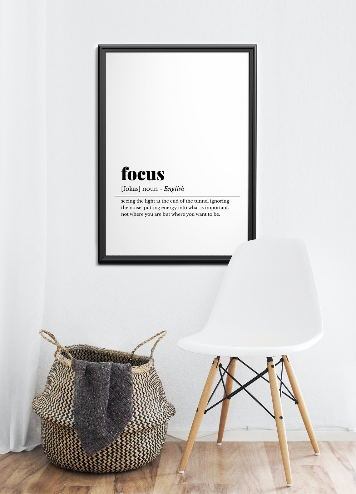 Focus Definition Inspirational Quote Office Decor Motivational Print - Image 3