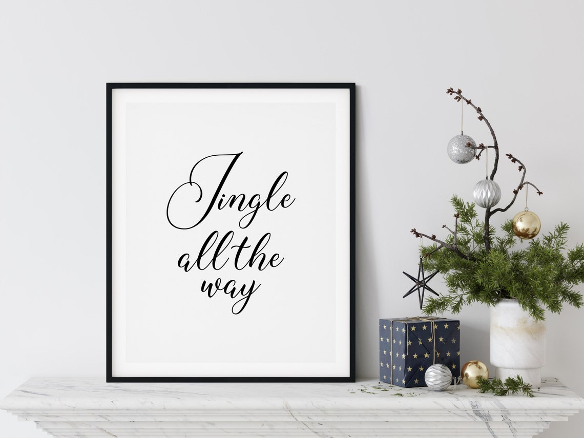 Jingle All The Way Elegant Script Christmas Holiday Decor Quote Poster - Image 3