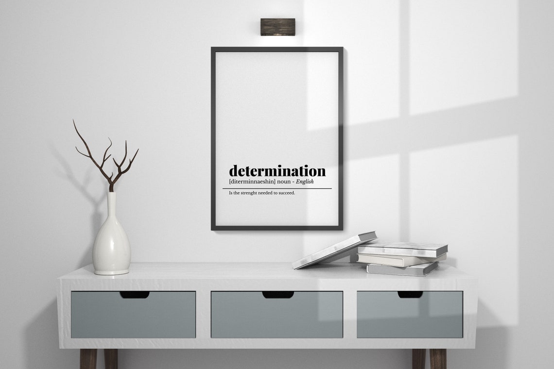Determination Definition Inspirational Word Art Office Decor Print - Image 3