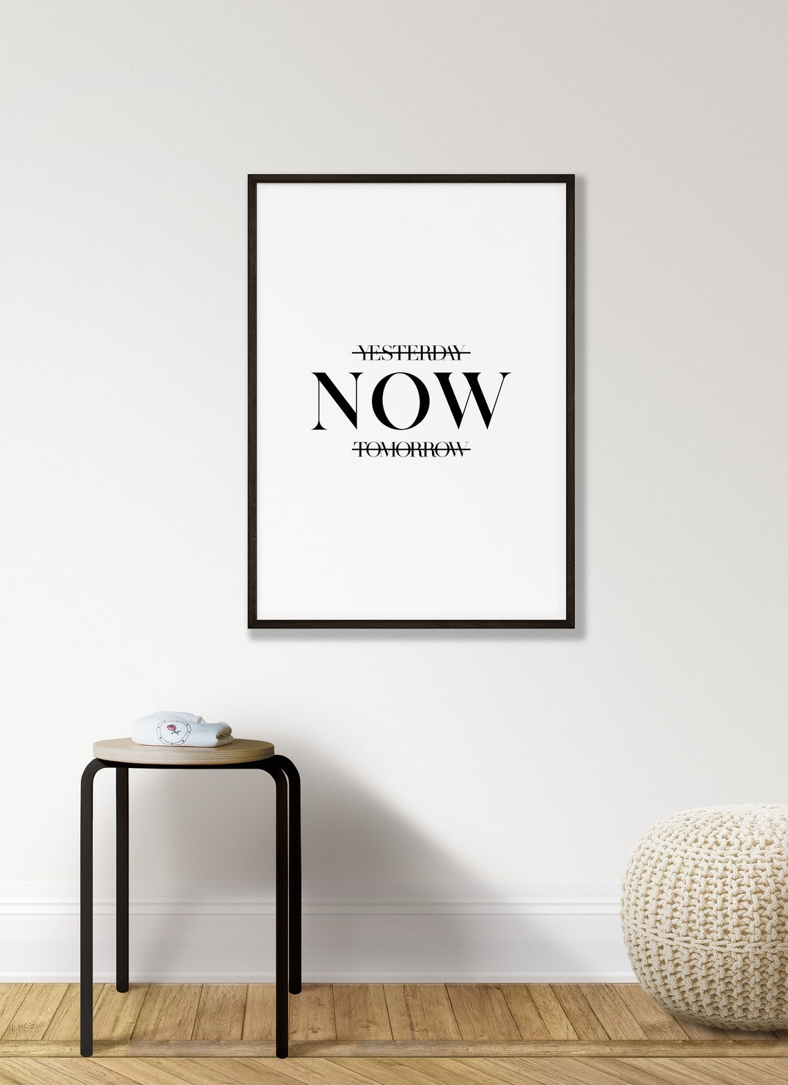 Now Quote Print Crossed Out Yesterday Tomorrow Mindfulness Wall Decor - Image 4