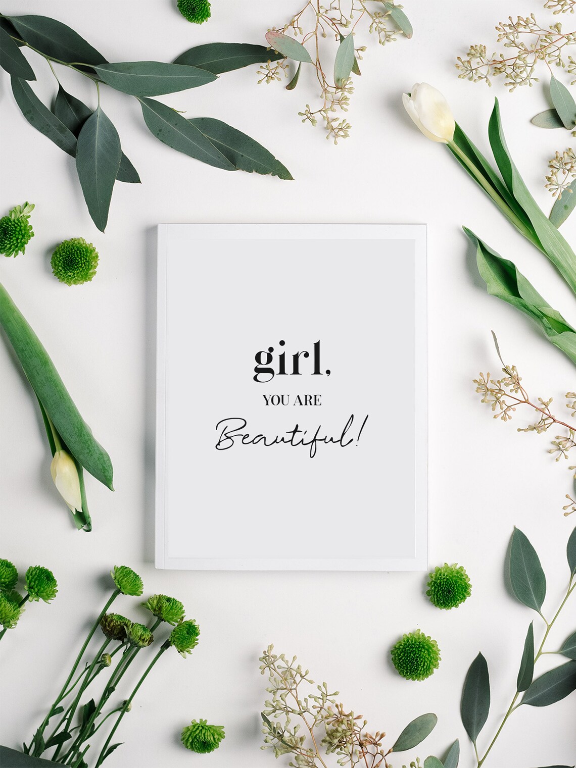 Girl You Are Beautiful Inspirational Quote Feminist Gift Poster - Image 5