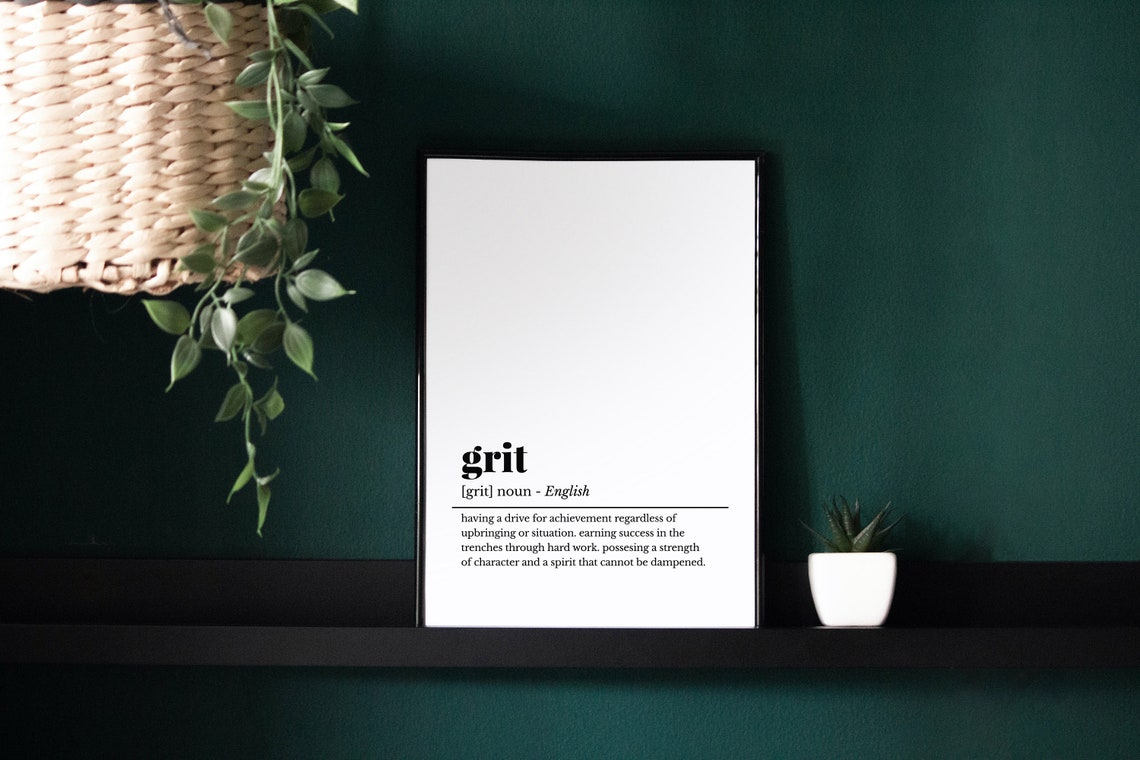 Grit Definition Hard Work Quote Inspirational Office Decor Print - Image 4