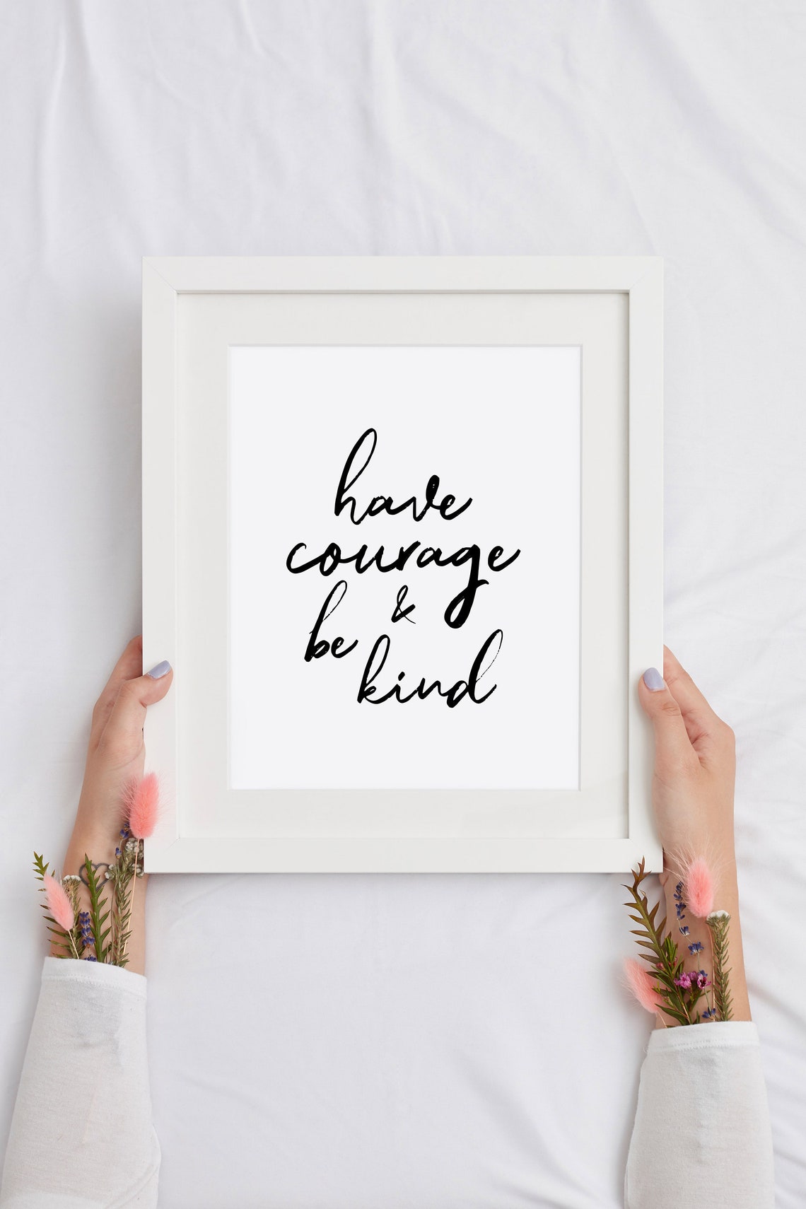 Have Courage and Be Kind Brush Script Inspirational Wall Art - Image 3
