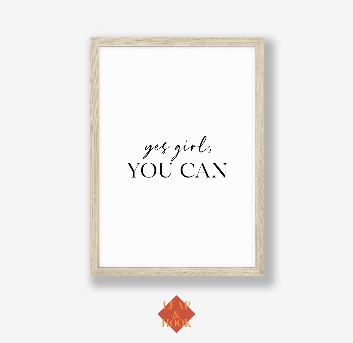 Yes Girl You Can Quote Print Motivational Feminist Bedroom Wall Decor - Image 2