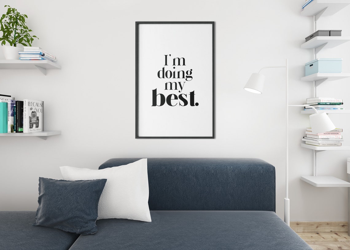 I'm Doing My Best Serif Affirmation Minimalist Encouragement Poster - Image 2