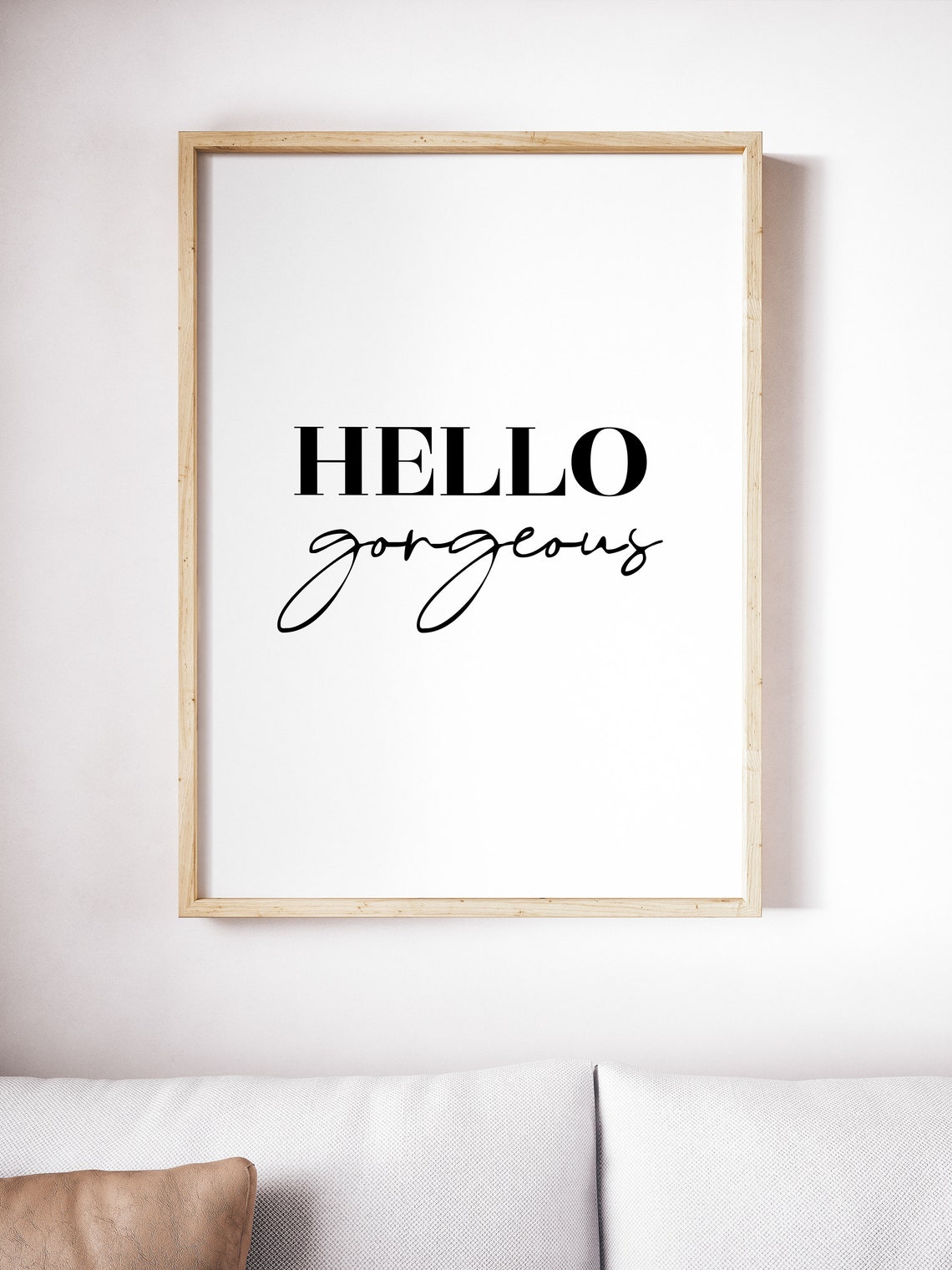 Hello Gorgeous Quote Poster Vanity and Bedroom Wall Decor Gift - Image 2