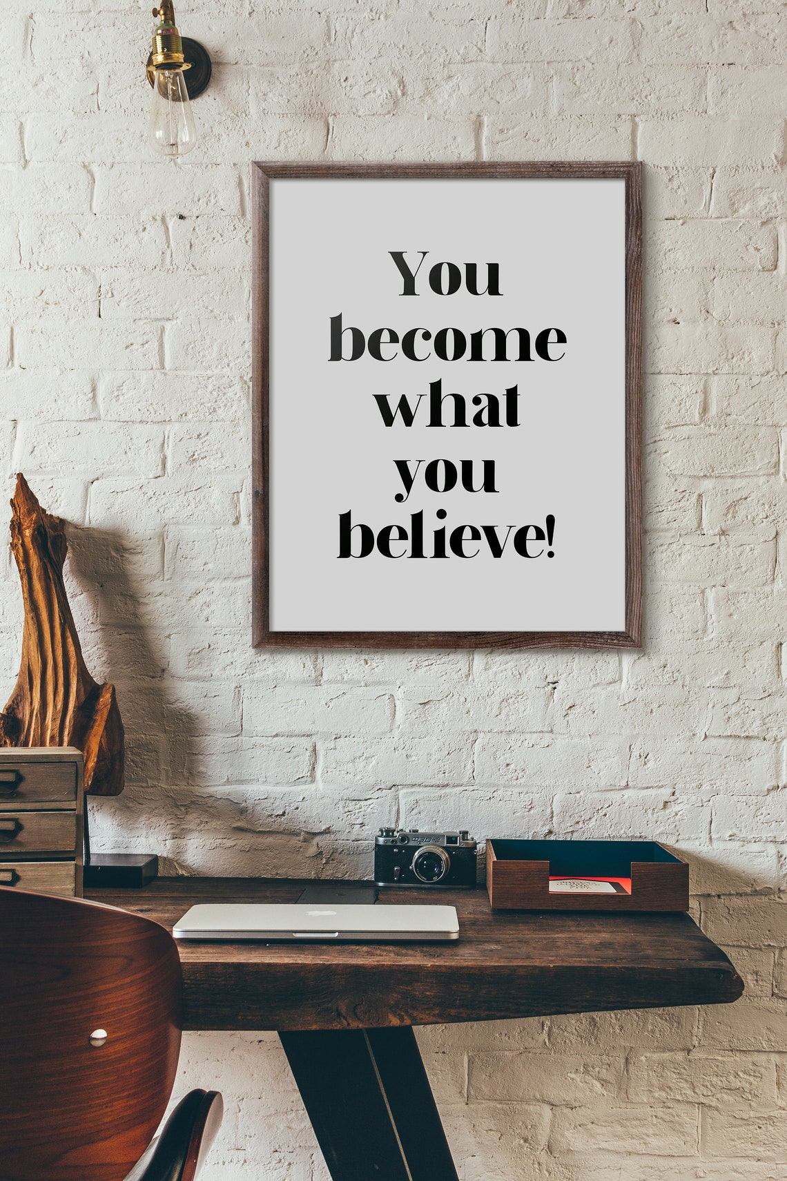 You Become What You Believe Bold Typography Affirmation Quote Style Poster - Image 4