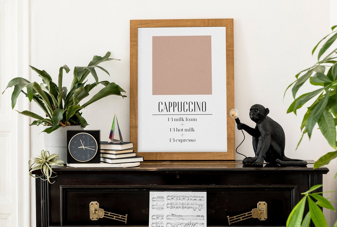 Cappuccino Coffee Recipe Milk Foam Espresso Minimalist Poster - Image 5