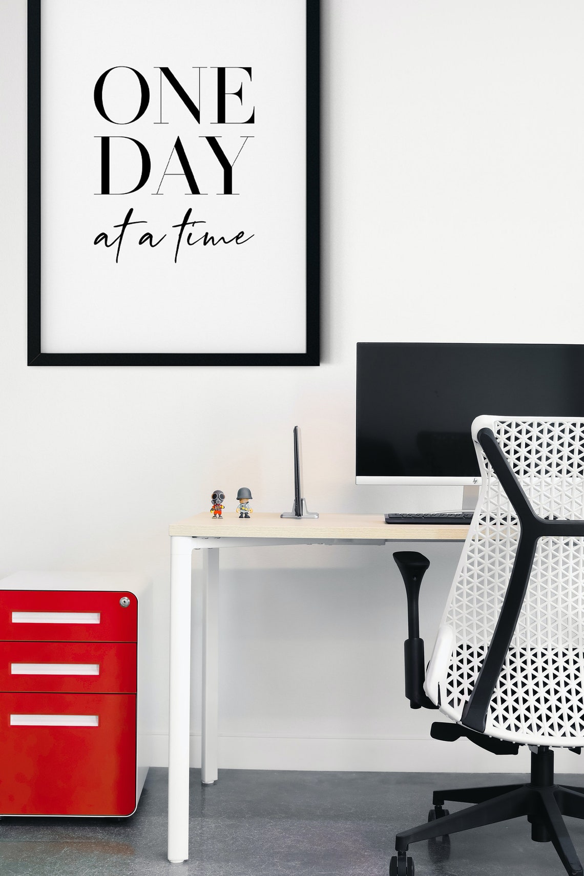 One Day at a Time Serif Script Motivational Quote Wall Art for Home - Image 3