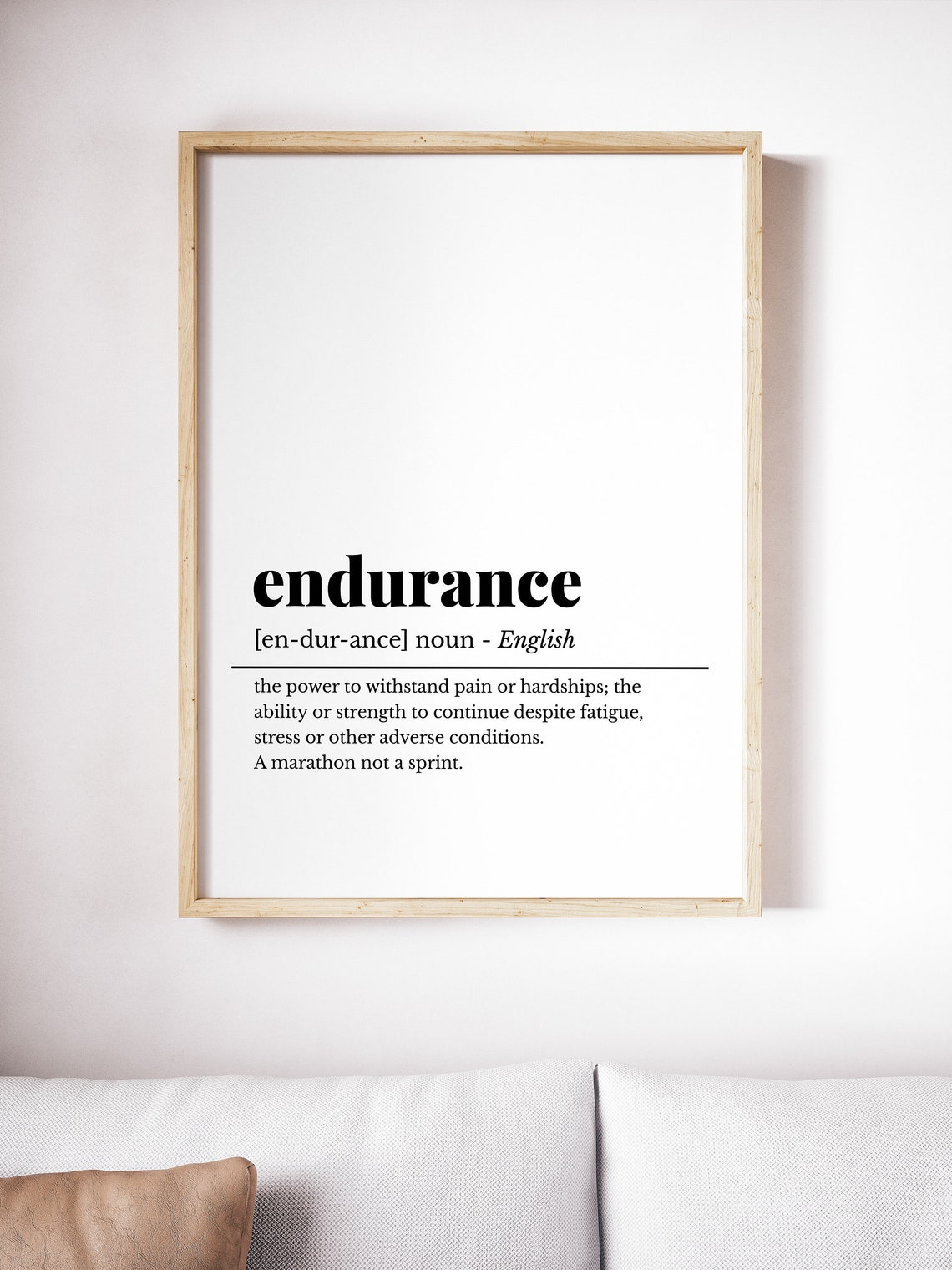 Endurance Definition Dictionary Style Motivational Office Poster - Image 5