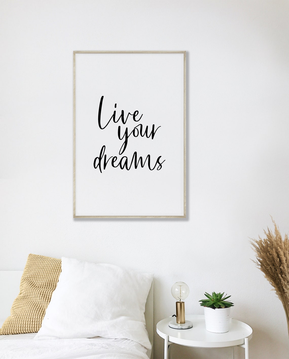 Live Your Dreams Beautiful Script Inspirational Dream Gift Poster - Image 3