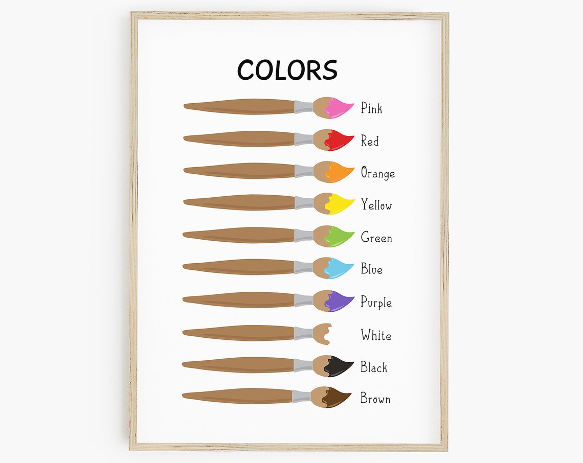 Colors Educational Print, Preschool Classroom Decor