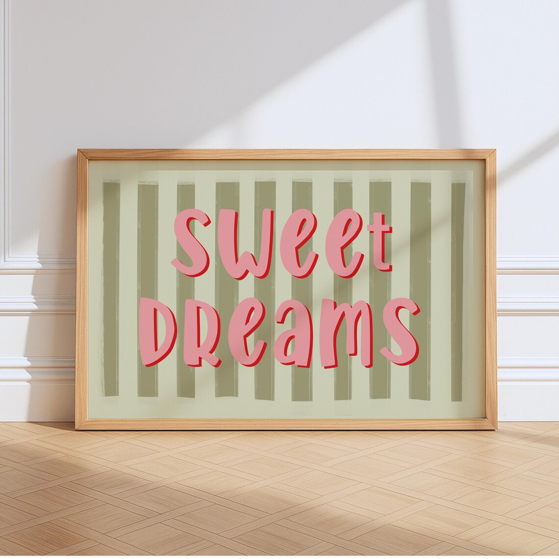 Sweet Dreams Typography Poster, Retro Minimalist Art