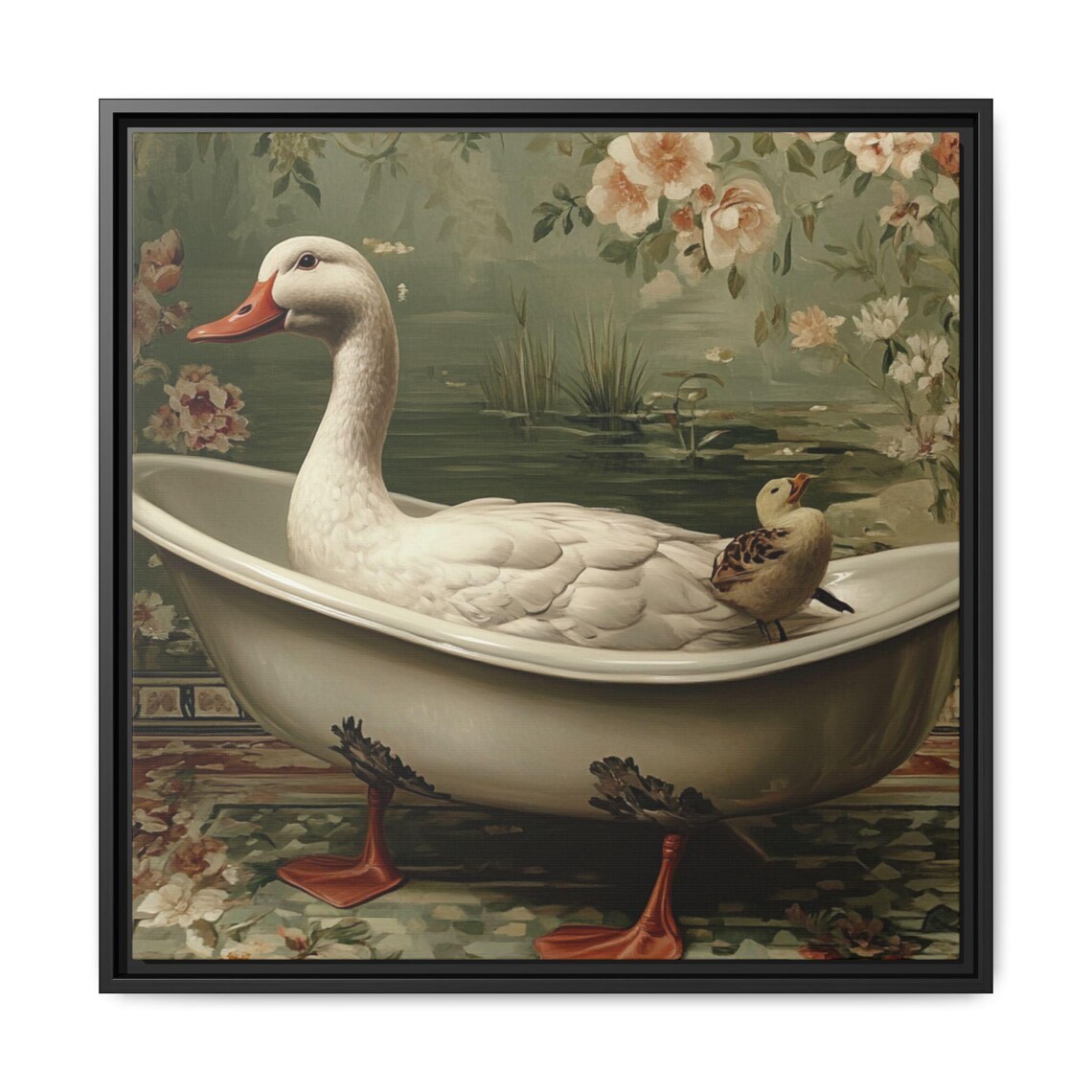 Vintage Duck Bathroom Art, Quirky Gift for Nature Enthusiasts - Image 3