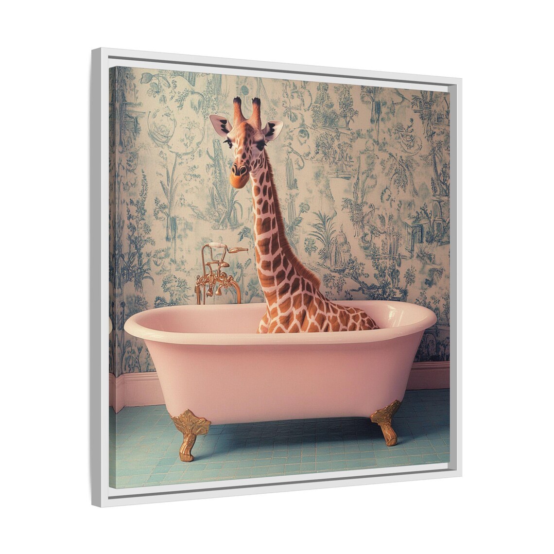 Vintage Giraffe Bathroom Art Print, Fun Animal Decor - Image 4