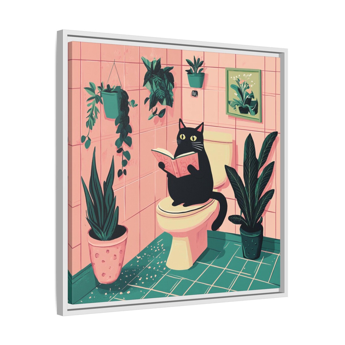Whimsical Cat Bathroom Wall Art, Funny Gift - Image 4