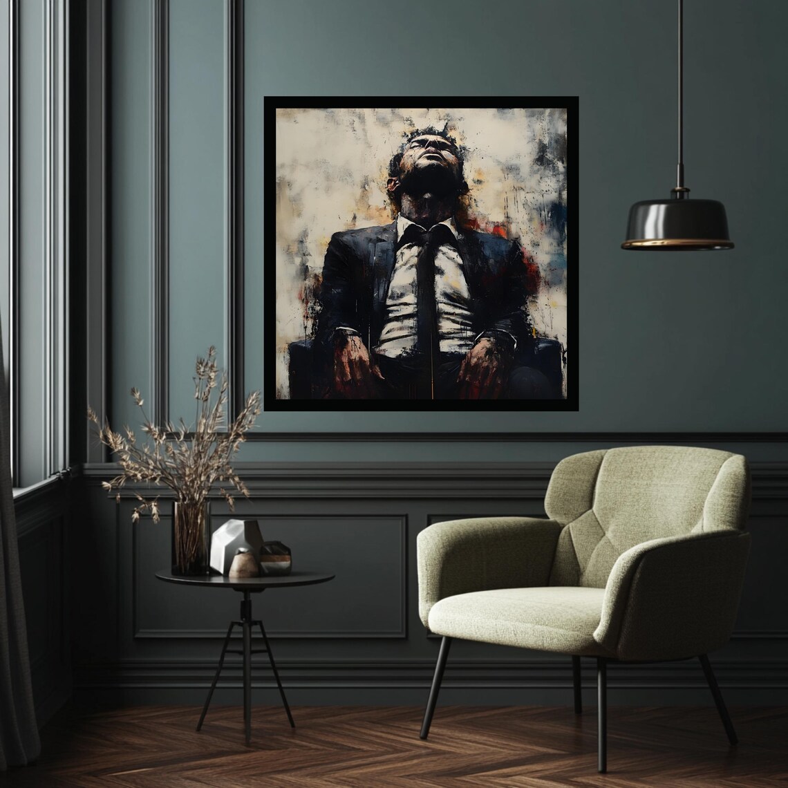Masculine Abstract Art Print, Modern Office Decor - Image 4
