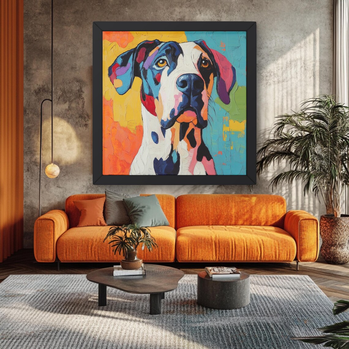 Great Dane Portrait, Modern Dog Lover Decor