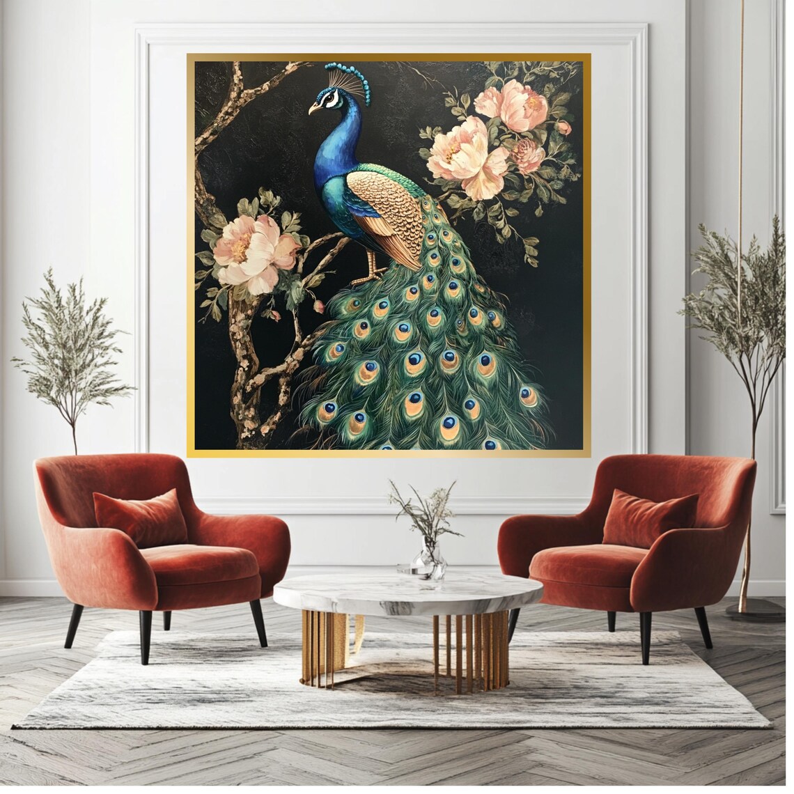 Vintage Peacock Elegant Wall Decor, Bird Lover Gift