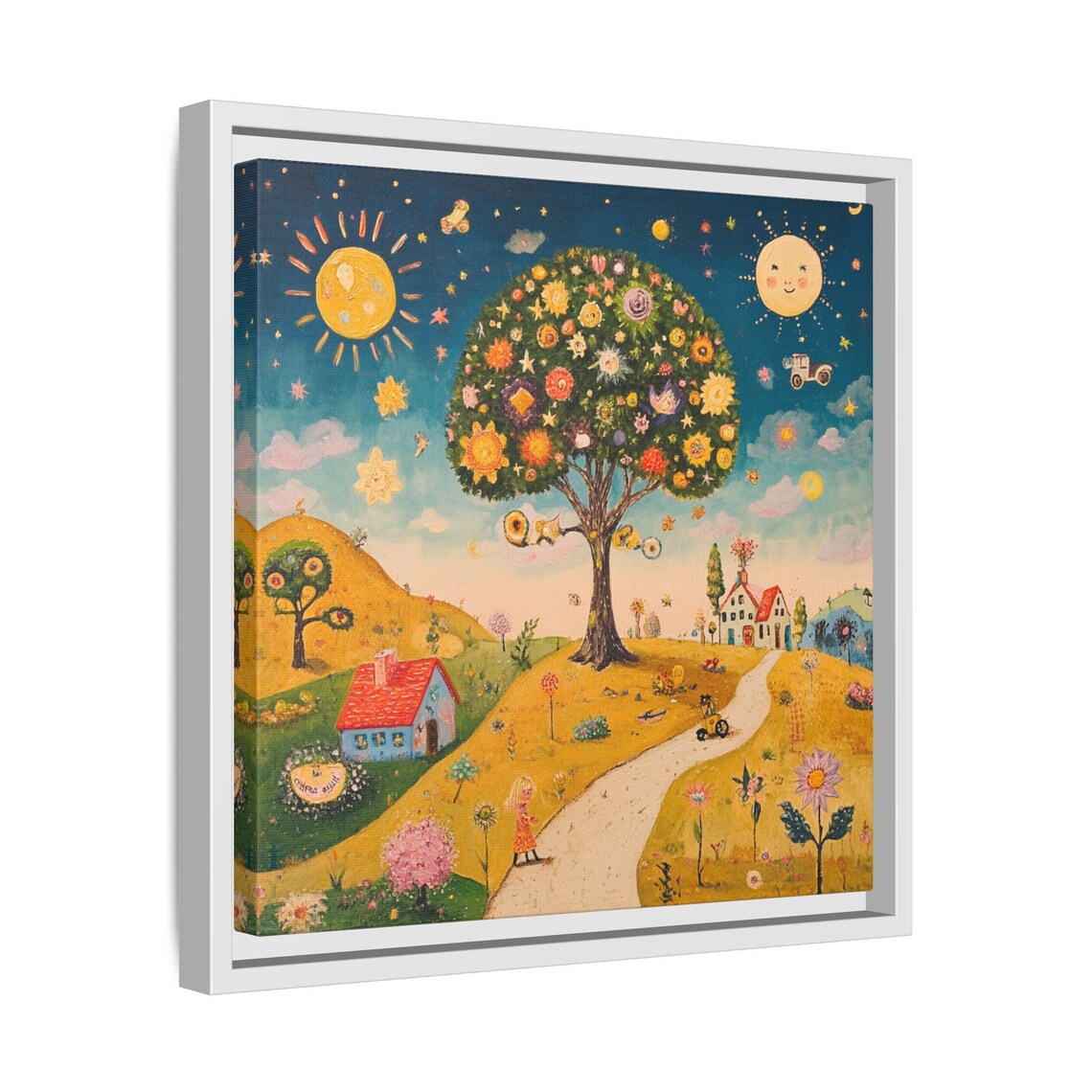 Abstract Floral Painting, Whimsical Tree Art - Image 4