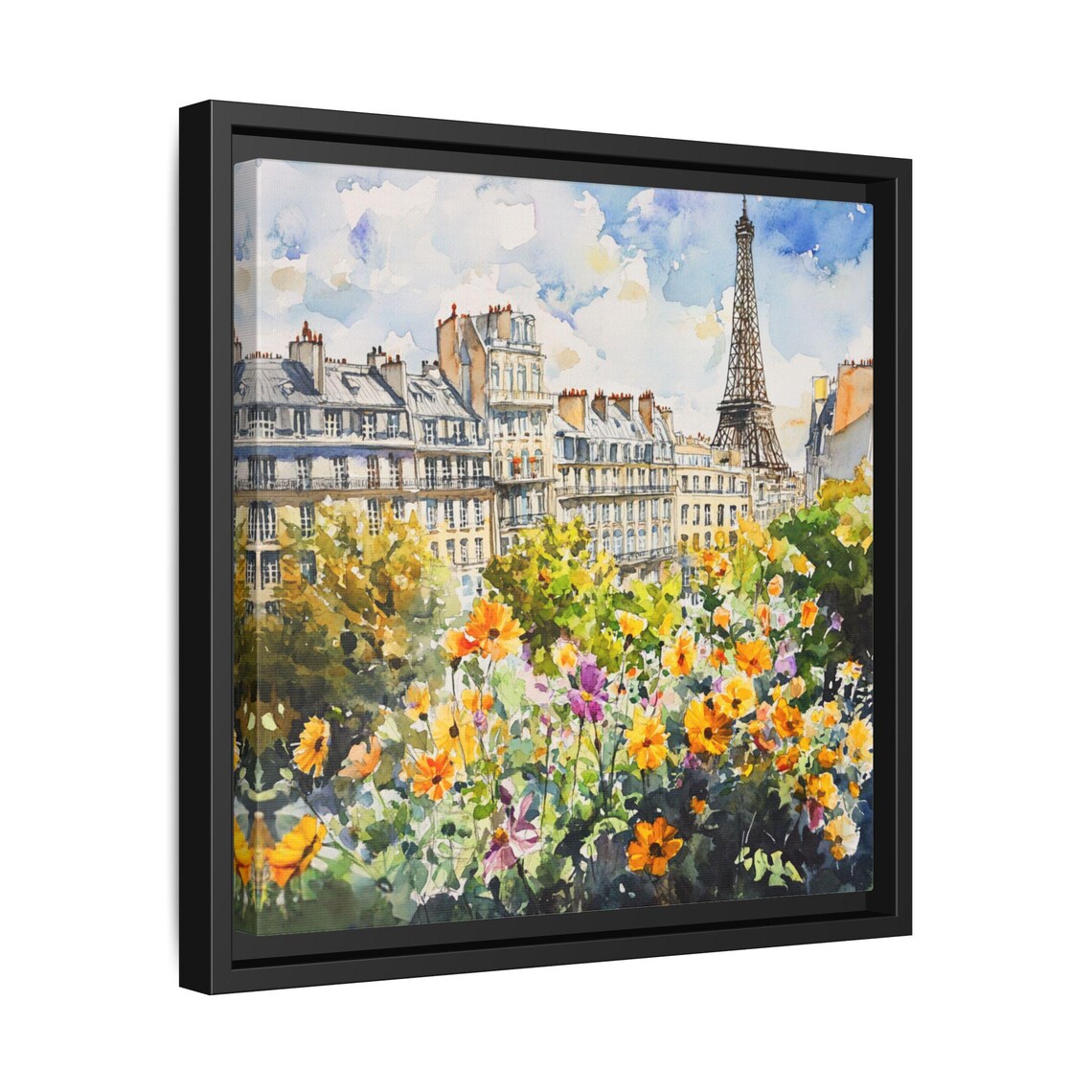 Paris Watercolor Cityscape, Abstract Art Print - Image 2