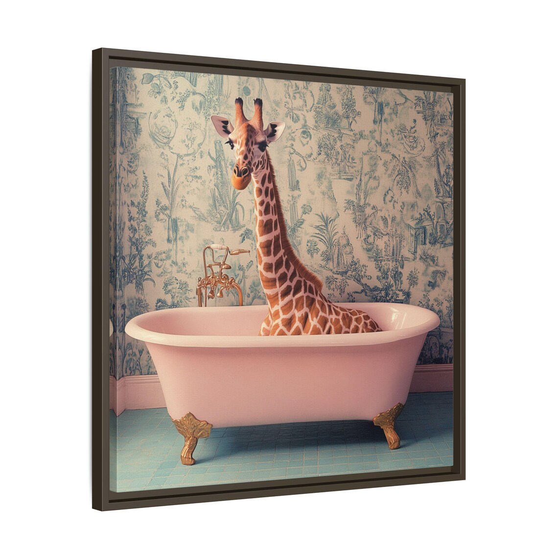 Vintage Giraffe Bathroom Art Print, Fun Animal Decor - Image 3