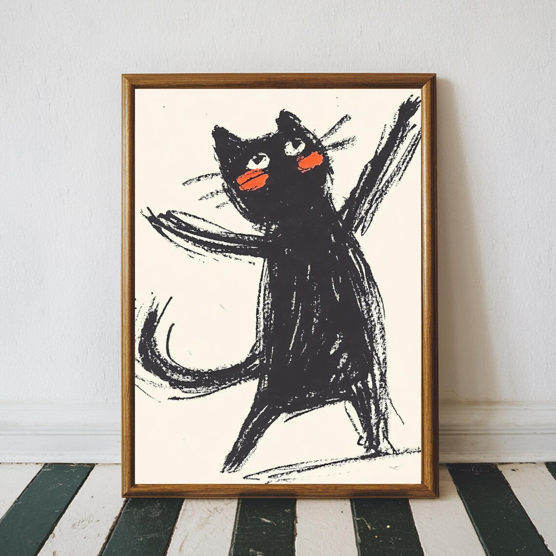 Whimsical Cat Art Print, Cute Nursery Decor - Image 4