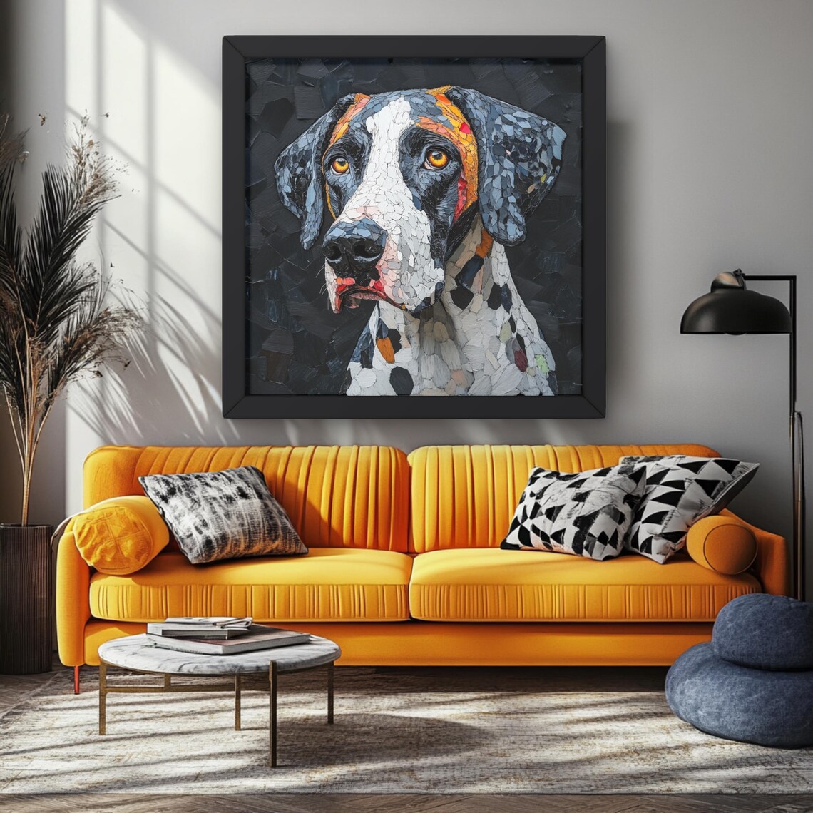 Great Dane Portrait, Modern Dog Lover Decor