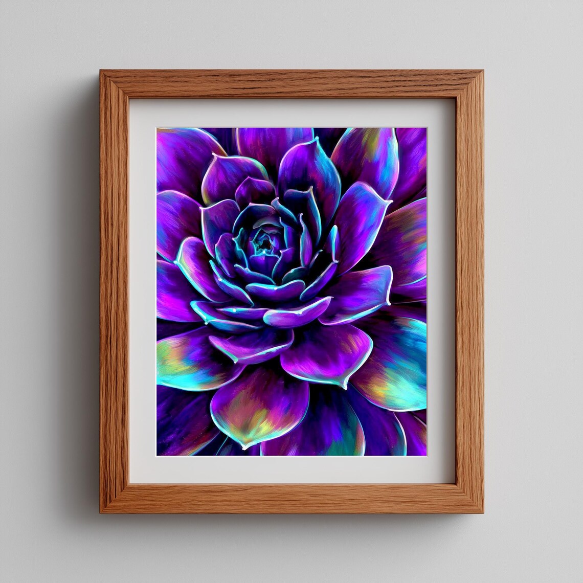 Dark Purple Succulent Flower, Exotic Plant Art Print