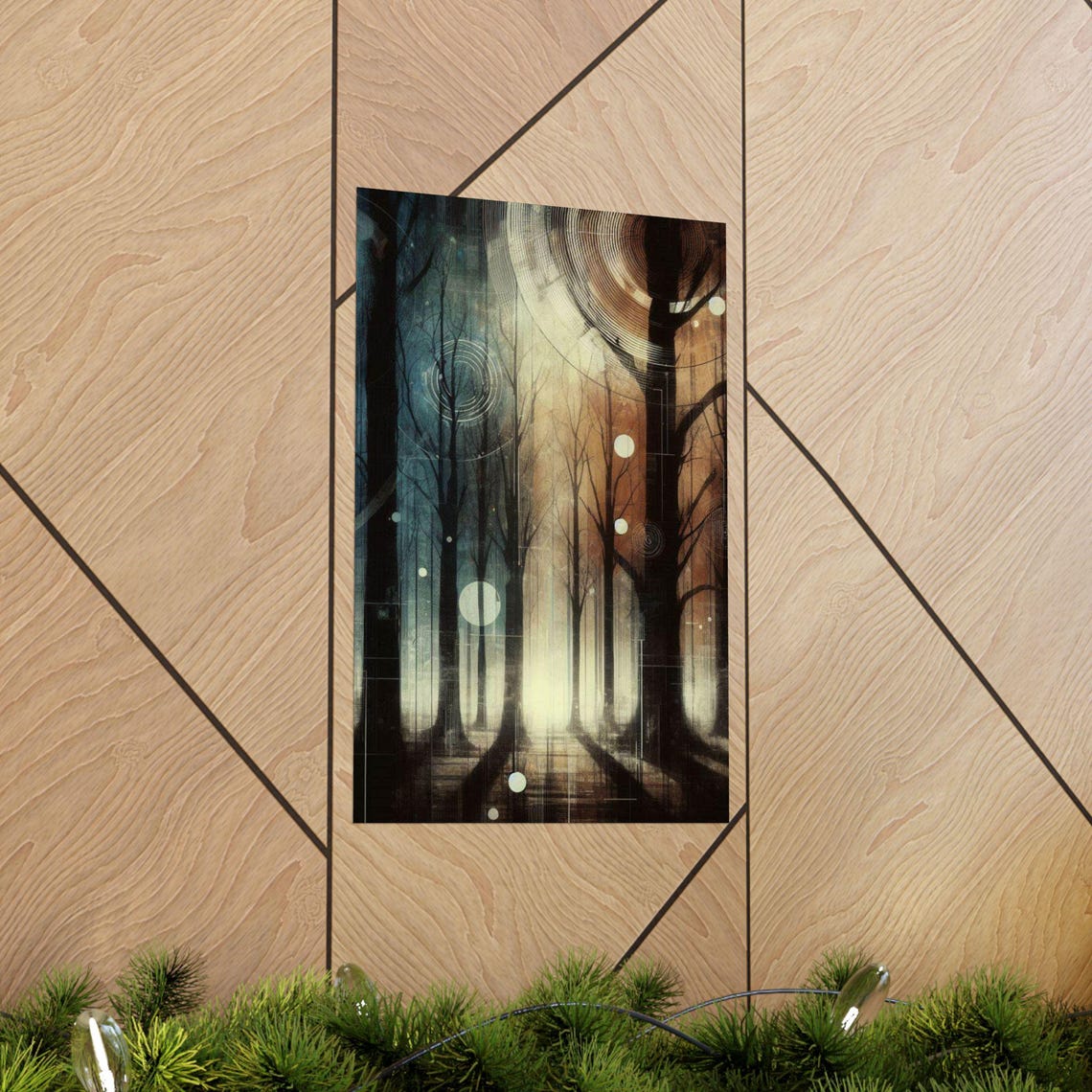Forest Abstract Art Print Matte Vertical Poster For Home Decor Modern Wall Art Nature Lover Gift Unique Decor Idea - Image 5