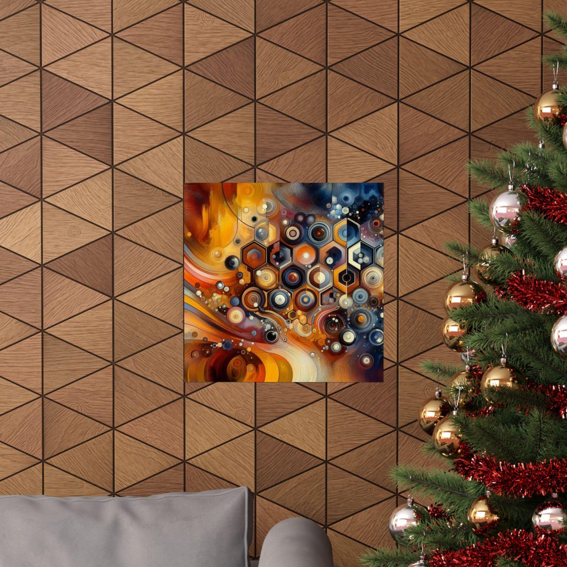 Abstract Geometric Art Print Modern Wall Decor Colorful Home Decoration Unique Gift For Art Lovers Bohemian Style - Image 5