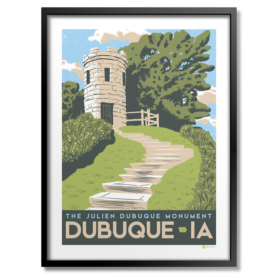 Dubuque Monument Travel Poster