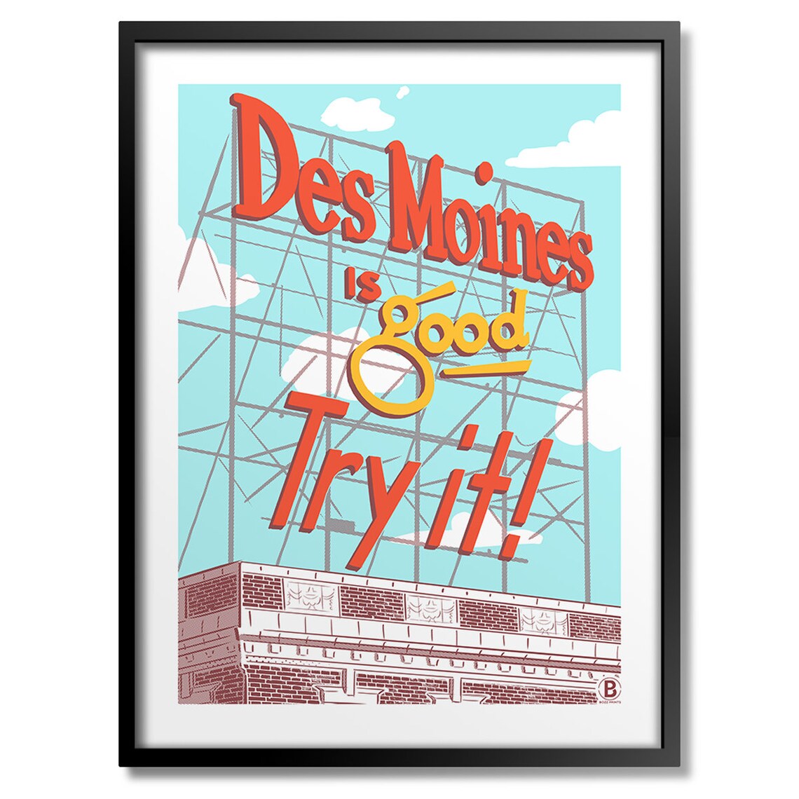 Des Moines Colonial Art Print, Historic Style