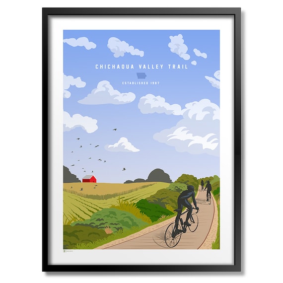 Chichaqua Valley Trail Iowa Cyclists Countryside Barn Established Travel Poster