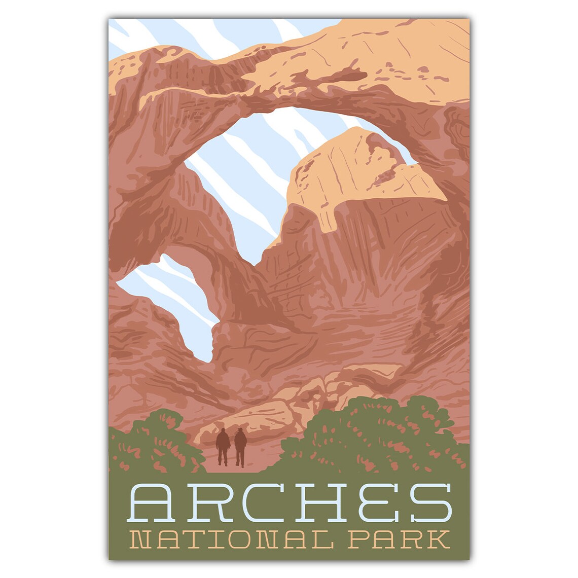 Arches National Park Double Arches Travel Poster