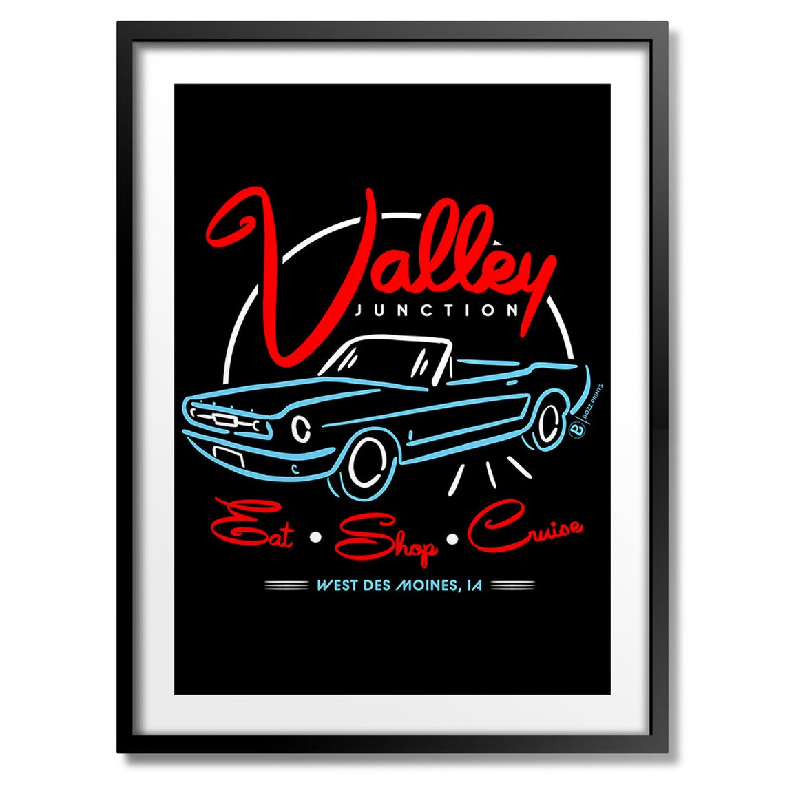 Valley Junction Eat Cruise Shop Print