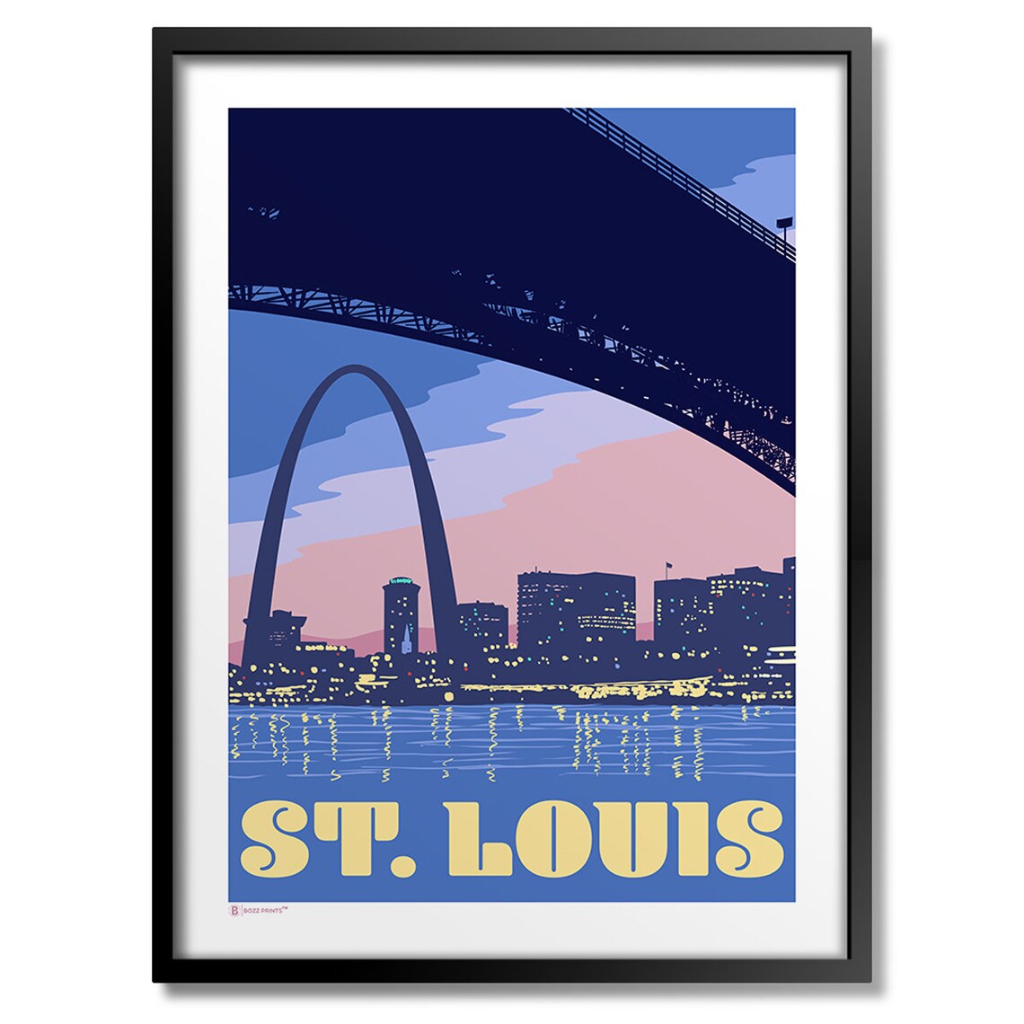 St Louis Missouri Eads Bridge Sunset Gateway Arch Riverfront Poster